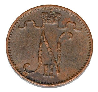 1 penni 1911 Mikołaj II Finlandia okupacja rosyjska Helsinki