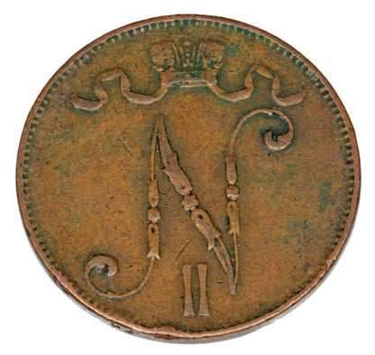 5 pennia 1897 Mikołaj II Finlandia rosyjska Helsinki