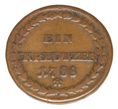 1 krajcar 1788 Karol II Palatynat Dwóch Mostów Zweibrucken