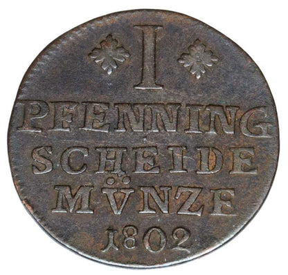 1 fenig 1802 Karol Wilhelm Niemcy Brunszwik Wolfenbüttel
